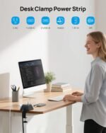 Desk Clamp Power Strip, Surge Protector with 5 AC Outlets and 3 USB Ports, Desk Mount Charging Station, Fit 1.97in Tabletop Edge Thick, 6FT Extension Cord, for Home Office Gaming Accessories - Image 3