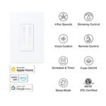 Kasa Smart Ceiling Fan Control & Dimmer Switch | Adjustable 4-Speed Fan & Brightness Control | Works w/Apple HomeKit, Alexa & Google Home | 2.4G Wi-Fi Only, Single Pole, Neutral Wire Required | KS240 - Image 4