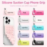 Silicone Suction Cup Phone Case Mount Double Sided, Phone Accessories Hands-Free Strong Grip Holder for Selfies and Videos, Silicon Phone Stand for iPhone and Android White - Image 3