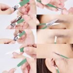 Manicure Set 10 in 1 Stainless Steel, Nail Clippers Scissors Pedicure Tools Kit - Portable Travel Grooming Kit for Men and Women with Leather Case (Jade Green) - Image 5