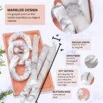 Kitsch Satin Pillow Rollers -Heatless Hair Curler, Hair Rollers, Heatless Curls Overnight, Flexible Curling Rods for Long &Short Hairs, Flexi Rod Curlers to Sleep in, Overnight Blowout Rods-6pc Marble - Image 3