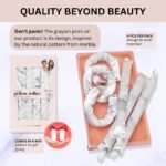 Kitsch Satin Pillow Rollers -Heatless Hair Curler, Hair Rollers, Heatless Curls Overnight, Flexible Curling Rods for Long &Short Hairs, Flexi Rod Curlers to Sleep in, Overnight Blowout Rods-6pc Marble - Image 4