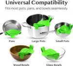 Kitchen Gizmo Snap N' Strain Clip On Strainer for Pots and Pans - Collapsible Silicone Pasta Strainer and Kitchen Gadget for Cooking - Easy to Use, Heat Resistant and Space Saving Colander - Green - Image 5