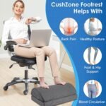 Foot Rest,Desk & Gaming Accessories,Foot Rest for Under Desk at Work,Comfortable Footrest with 2 Adjustable Heights & Removable Cover, Office Desk Accessories（Gray） - Image 5