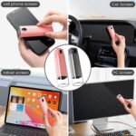Touchscreen Screen Cleaner Kit 2 Pcs, Phone, Tablet and Car Screen Cleaner, Two in One Spray and Microfiber Cloth(Grey&Pink) - Image 3
