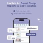HUBBLE CONNECTED SkyVision AI Baby Monitor — HD Baby Camera Monitor w/Covered Face, Rollover, & True Cry Detection, Sleep Trainer, Soother and More — with Crib Mount System - Image 7