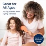 Crave Naturals Glide Thru Hair Brush - Detangler Brush for Curly, Straight, Wet or Dry Hair - Gentle Detangling Brusheses for Adults, Kids, Toddlers - Hair Accessories for Women, 7.5"x3" - Coral - Image 6