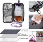 Insulated Feeding Tube Pump Organizer Bag - 3-Layer Thermal Design w/Detachable Cooling Pack Pocket & Pump Platform, Fits 500-1200ml Nutrition Formula, for G J GJ Tube Accessories (Grey) - Image 3