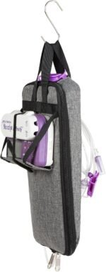 Insulated Feeding Tube Pump Organizer Bag - 3-Layer Thermal Design w/Detachable Cooling Pack Pocket & Pump Platform, Fits 500-1200ml Nutrition Formula, for G J GJ Tube Accessories (Grey) - Image 4