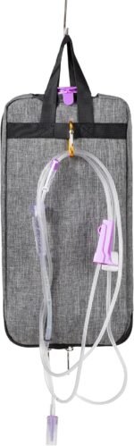 Insulated Feeding Tube Pump Organizer Bag - 3-Layer Thermal Design w/Detachable Cooling Pack Pocket & Pump Platform, Fits 500-1200ml Nutrition Formula, for G J GJ Tube Accessories (Grey) - Image 5