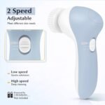 COSLUS Facial Cleansing Brush Silicone Face Scrubber: 2 in1 FBS-D Electric Exfoliating Massage Device Waterproof Deep Cleaning Exfoliation Rotating Spa Machine - Electronic Skin Care Wash Clean System - Image 7