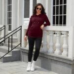 GINKANA Maternity Hoodie Long Sleeves Shirts Casual Maternity Top Pregnancy Sweatshirt Casual Clothes - Image 6
