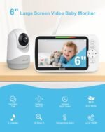Blemil Upgrade Video Baby Monitor with Camera and Audio 6" Large Screen, 35-Hrs Battery, No WiFi Baby Monitor, Remote Pan/Tilt/Zoom Camera, 2-Way Talk, Night Vision, Temperature, 1000ft Range - Image 3