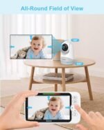 Blemil Upgrade Video Baby Monitor with Camera and Audio 6" Large Screen, 35-Hrs Battery, No WiFi Baby Monitor, Remote Pan/Tilt/Zoom Camera, 2-Way Talk, Night Vision, Temperature, 1000ft Range - Image 4