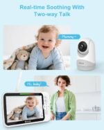 Blemil Upgrade Video Baby Monitor with Camera and Audio 6" Large Screen, 35-Hrs Battery, No WiFi Baby Monitor, Remote Pan/Tilt/Zoom Camera, 2-Way Talk, Night Vision, Temperature, 1000ft Range - Image 6
