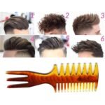 Styling Hair Comb Set Salon Barber Hairstylist Texture Comb 5 Pack Professional Hair Brush Retro Hairdressing Hair Care Style Accessory Double-sided for Men Boy Gentleman - Image 5