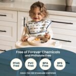 Tiny Twinkle Mess-Proof Baby Bibs for Eating | Waterproof, Wipeable Toddler Bibs with Catch-All Pocket | Feeding Bibs for Girls & Boys(3 Pack,Sage, Charcoal) - Image 7