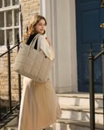 BAGSMART Expandable Tote Bag for Women, Puffer Work Tote Handbag, Quilted Carry On Bag for Travel Gym - Image 3