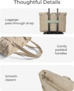 BAGSMART Expandable Tote Bag for Women, Puffer Work Tote Handbag, Quilted Carry On Bag for Travel Gym - Image 7