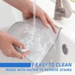 10PCS Set Non-Scratch Steel Wool Dishcloth - Multi Purpose Wire Dishwashing Rags Kitchen Towels and Dishcloths Sets Durable Cleaning Pads Bathroom Home Essentials Cleaning Supplies Tools - Image 4