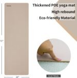 HAHE Yoga Mat Thick (8MM,1/3"), Eco-Friendly POE Non Slip Yoga Mat, High Rebound & Shock Absorption, Anti-Tear & Sweat-Resistant for Yoga, Fitness, Home, Workouts, Large Pilates Mats 72"x24" with Carrying Strap - Image 3