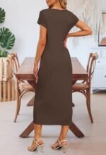 MEROKEETY Women's 2026 Summer Casual Tshirt Dress Short Sleeve Crew Neck Beach Long Maxi Dresses - Image 8