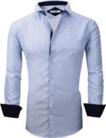 Alex Vando Mens Printed Dress Shirts Long Sleeve Regular Fit Button Down Shirt - Image 3