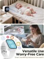 Baby Monitor with Camera and Audio Watch, Wearable Portable 2'' HD Baby Monitor No WiFi, 1080P Video Loop, Night Vision, 2-Way Audio, SD Card Included, Cry & Temp Sense, Alarm & Lullabies - Image 3