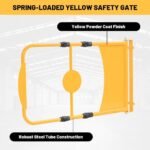 Yeeoy 24" to 40" Warehouse Safety Gate, Universal Spring-Loaded Safety Swing Gate, Adjustable Manual-Closing Swing Gate for Square or Round Post Mount, Powder Coated Yellow - Image 4