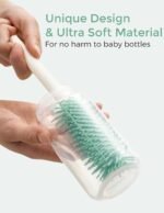 Momcozy Bottle Brush Set - Baby Bottle Cleaner Kit with Silicone Brush, Nipple Brush, Straw Brush, Soap Dispenser, Drying Rack - 7 in 1 Bottle Cleaning Tool for Home and Travel, Green - Image 5