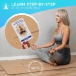 Natural Cork Yoga Mat with Alignment Lines and 55 Instructional Cards in 7 Themes for Beginner - Non-Slip Eco Friendly - 183x66x5mm for Home Workouts, Balance & Precision - Image 3