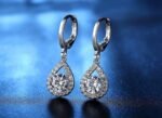 Harlorki 925 Silver Plated Cubic Zirconia Shiny Teardrop Rhinestone Pendent Necklace Dangle Earrings Jewelry Set for Women Lady - Image 5