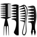 4Pcs Hair Comb Styling Set for Men, Wide Tooth Double Side Tail Combs, Professional Hair Brush Retro Hairdressing Hairstylist Tools, African American Hair Care Style Barber Accessories - Image 2
