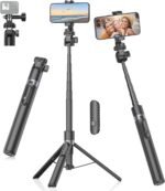 68" Selfie Stick, Monopod/Tripod for Action Camera, All-in-1 Phone Tripod with Remote Control, Portable Phone Tripod Stand Compatible with iPhone/Android - Image 2