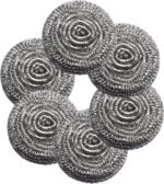 6Pcs Steel Wool Scrubbers - Flexible Scrubber Pads for Cleaning Dishes, Pots, Pans, Grills and Sinks - Image 2