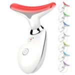 7 Color Face and Neck Massager Light Therapy, Red Light Based Facial Massager for Skin Care, Smoothing, Firming (White) - Image 2