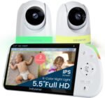 Babysense Full HD 5.5" Split Screen Baby Monitor with 2 Cameras, 6-Color Night Light, White Noise, Sound & Light Machine, 20-Hour Battery, Hack-Proof Non-WiFi Secure Connection - Image 2