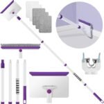 Baseboard Cleaner Tool with Handle, 60" Extendable Long Handle Baseboard Cleaner with 5 Reusable Pads for Baseboards Cleaning, Ceiling, Wall, Floor, Bathroom Kitchen - Image 2