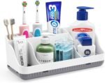 Bathroom Counter Organizer and Storage, 7 Slots Detachable Toothbrush Holders for Bathrooms, Anti-Slip Electric Toothbrush and Toothpaste Holder Countertop Vanity Organizer Accessories for Adults Kids - Image 2