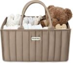 Blissful Diary Baby Diaper Caddy Organizer, Stylish Storage Basket for Newborn Essentials and Diaper Station, Gift for Baby Shower and Registry Must-Have, Mocha Brown - Image 2