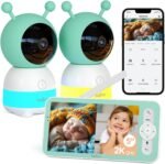 Boifun 2K Wifi Baby Monitor with 2 Cameras, Soothing Night Light, APP & 5" Split-screen Control, Motion/Cries/Noise/Customizable Alarm Zones Detect, Auto Tracking, PTZ, Humidity&Temperature Monitoring - Image 2