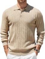 COOFANDY Mens Knit Polo Sweater Long Sleeve Polos Lightweight Casual Dress Pullover Sweaters - Image 2