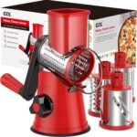 Cheese Grater Rotary, Rotary Grater for Kitchen, Kitchen Grater Vegetable Slicer with 3 Drum Blades, Fast Cutting Cheese Shredder for Vegetables and Nuts - Image 2
