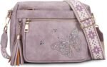 Crossbody Bags for Women Trendy Leather Crossbody Purse Shoulder Handbags Butterfly Design - Image 2
