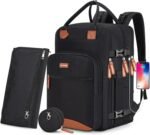 Diaper Bag Backpack,BAGPARKK Multi function Baby Bag with Portable Changing Pad, Pacifier Holder,Waterproof Diaper Bags with USB Charging Port,Anti-Theft Travel Backpack for Mom, Dad, Newborn (Black) - Image 2