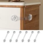 EUDEMON 6 Pack Updated Child Proof Multi-Purpose Lock, Multi-Use Straps Locks, Baby Safety Cabinet Lock Latch for Furniture, Drawers, Cupboards, Fridges, Toilet Seats, Easy to Install (Transparent) - Image 2