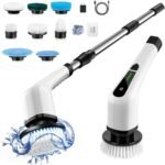 Electric Spin Scrubber, Cordless Cleaning Brush Scrubber for Home, 8 Replaceable Brush Heads-90Mins Work Time, 3 Adjustable Size, 2 Speeds for Bathroom Shower Bathtub Glass Car - Image 2