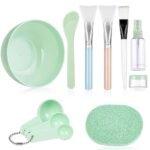 Face Mask Mixing Bowl Set, Anezus 11 Pcs DIY Facemask Mixing Tool Kit with Facial Mask Bowl Stick Spatula Silicone Brush Spray Bottle Puff Soaking Bottle Gauges - Image 2