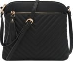 FashionPuzzle Chevron Quilted Medium Crossbody Bag with Tassel Accent - Image 2