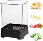Fruit Slicer Cup for Strawberry, Banana, Hard-Boiled Egg - Detachable Cutter with Push Plate - Rapid & Safe Slicing Kitchen Gadget for Quick Meal Prep (Black) - Image 2
